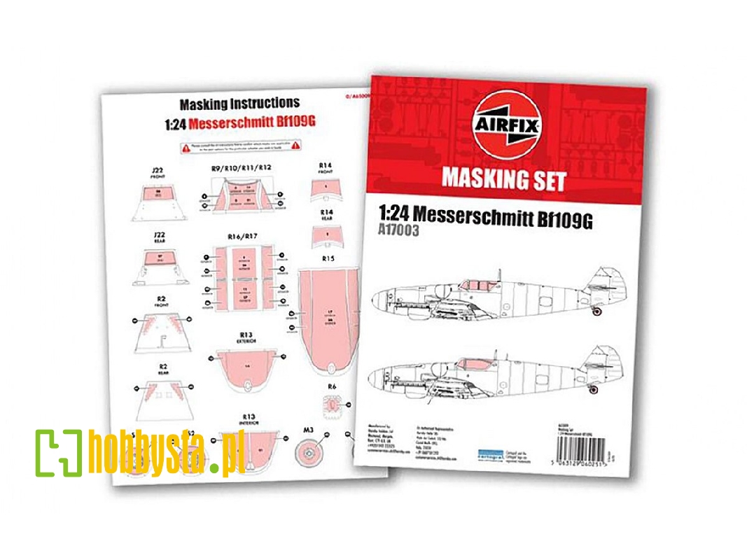 Messerschmitt Bf-109 G-5 / G-6 - Masking Set (For Airfix 17003 Kits) - zdjęcie 1