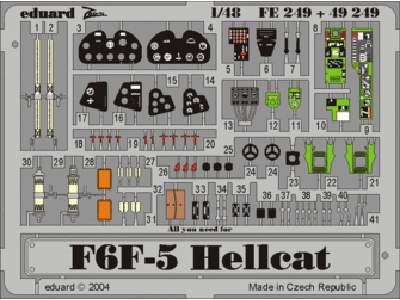  F6F-5 1/48 - Hasegawa - blaszki - zdjęcie 1