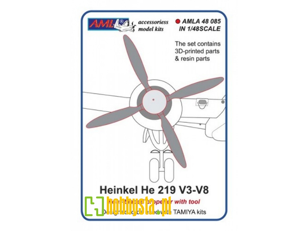 Heinkel He-219 V3-v8 - Four Bladed Propellers (For Tamiya Kits) - zdjęcie 1