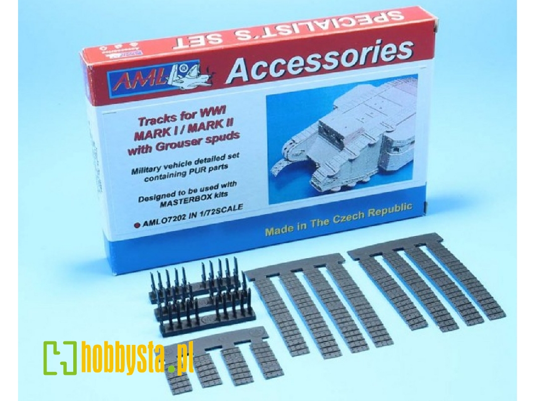British Wwi Tank Mark I/Ii - Tracks With Grouser Spuds (For Master Box Kits) - zdjęcie 1