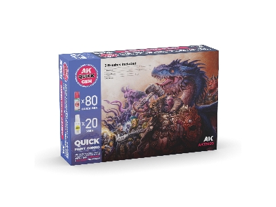 Quick Paint Combo - 100 Colors (80 Quick Gen + 20 3gen + 3 Free Brushes + 1 Medium 18ml) - zdjęcie 1