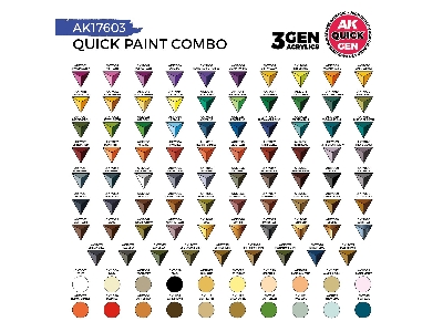 Quick Paint Combo - 100 Colors (80 Quick Gen + 20 3gen + 3 Free Brushes + 1 Medium 18ml) - zdjęcie 3