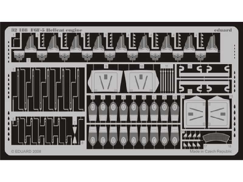  F6F-5 engine 1/32 - Trumpeter - blaszki - zdjęcie 1