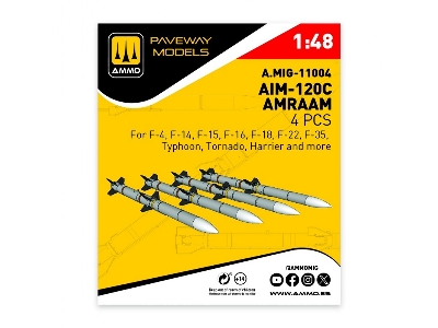 Aim-120 C Amraam (4 Pcs / 3d-printed) - zdjęcie 1