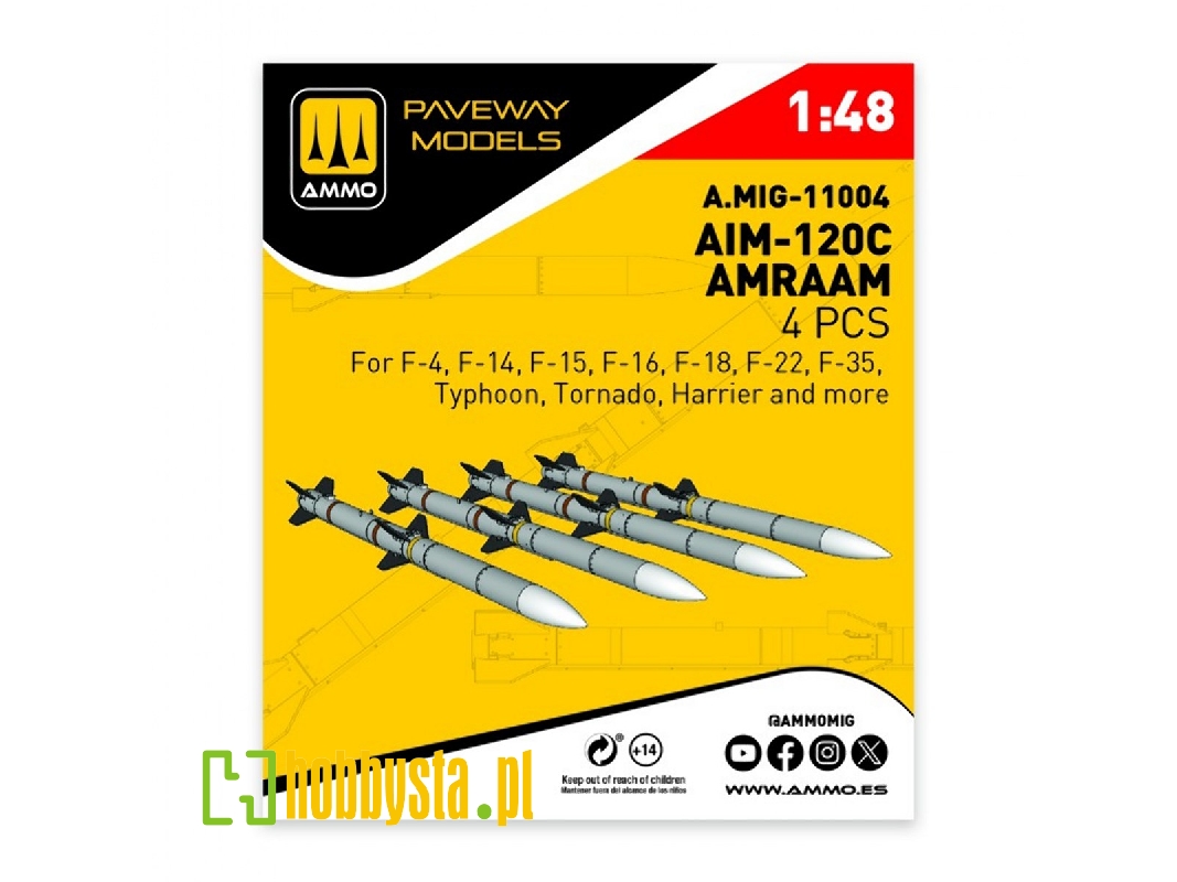Aim-120 C Amraam (4 Pcs / 3d-printed) - zdjęcie 1