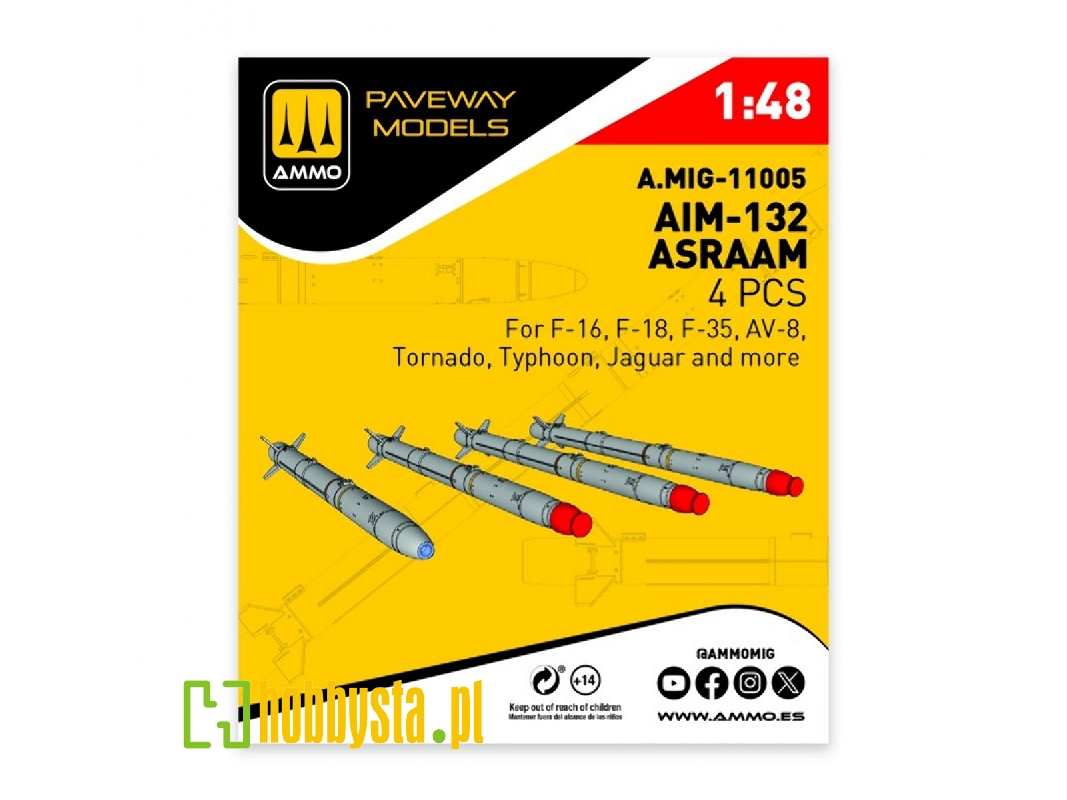 Aim-132 Asraam (4 Pcs / 3d-printed) - zdjęcie 1