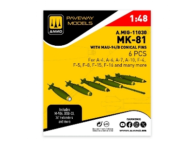 Mk.81 With Mau-94/B Conical Fin (6 Pcs / 3d-printed) - zdjęcie 1