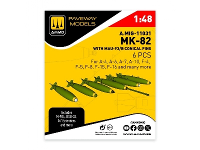 Mk.82 With Mau-93/B Conical Fin (6 Pcs / 3d-printed) - zdjęcie 1