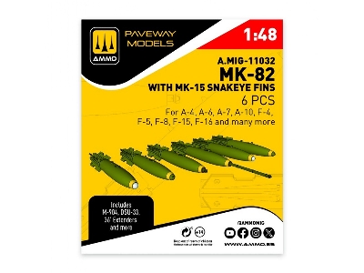 Mk.82 With Mk-15 Snakeye Fin (6 Pcs / 3d-printed) - zdjęcie 1