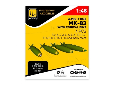 Mk.83 With Conical Fin (4 Pcs / 3d-printed) - zdjęcie 1