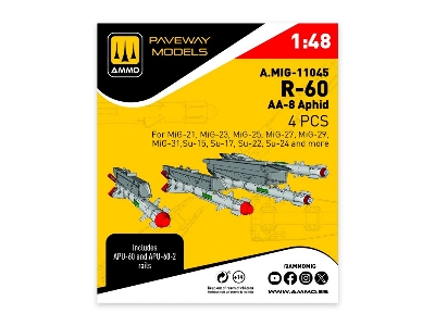 R-60 - Aa-8 Aphid (4 Pcs / 3d-printed) - zdjęcie 1