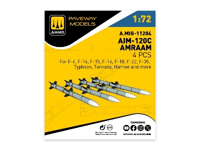 Aim-120 C Amraam (4 Pcs / 3d-printed) - zdjęcie 1
