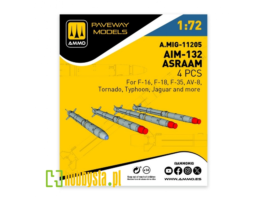 Aim-132 Asraam (4 Pcs / 3d-printed) - zdjęcie 1