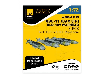 Gbu-31 Jdam With Thermal Protection / Blu-109 Warhead (3d-printed) - zdjęcie 1