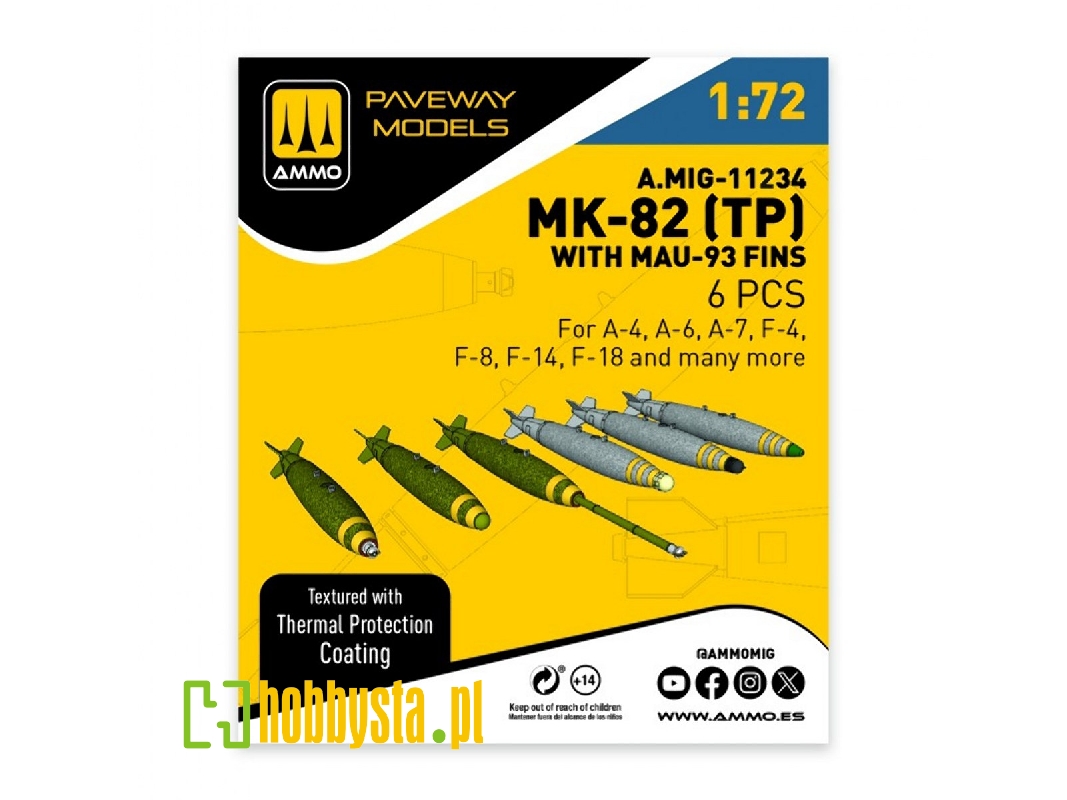 Mk.82 With Thermal Protection And Mau-93 Fin (6 Pcs / 3d-printed) - zdjęcie 1