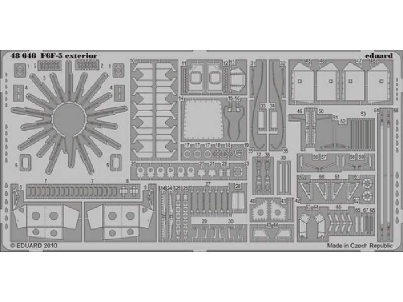  F6F-5 exterior 1/48 - Hobby Boss - blaszki - zdjęcie 1