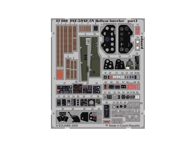 F6F-5/ F6F-5N interior S. A. 1/32 - Trumpeter - blaszki - zdjęcie 1 F6F-5/ F6F-5N interior S. A. 1/32 - Trumpeter - blaszki - zdjęcie 1