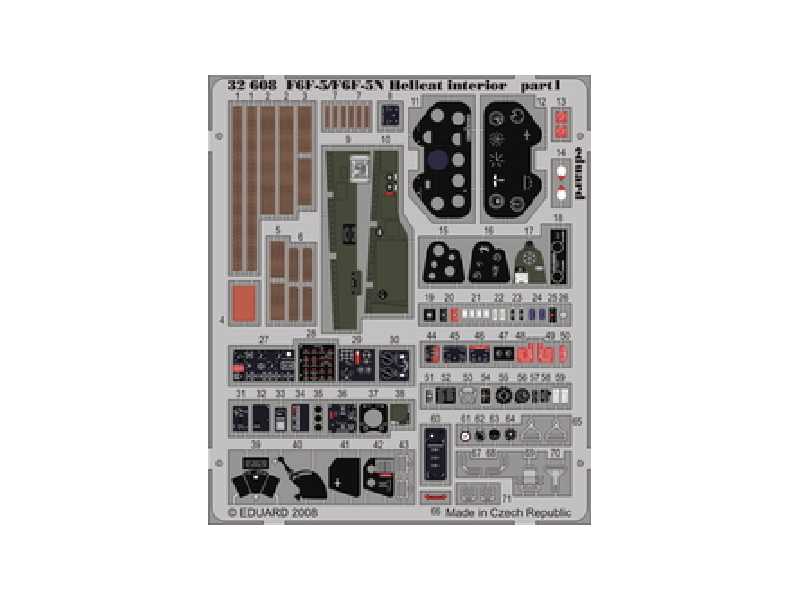  F6F-5/ F6F-5N interior S. A. 1/32 - Trumpeter - blaszki - zdjęcie 1