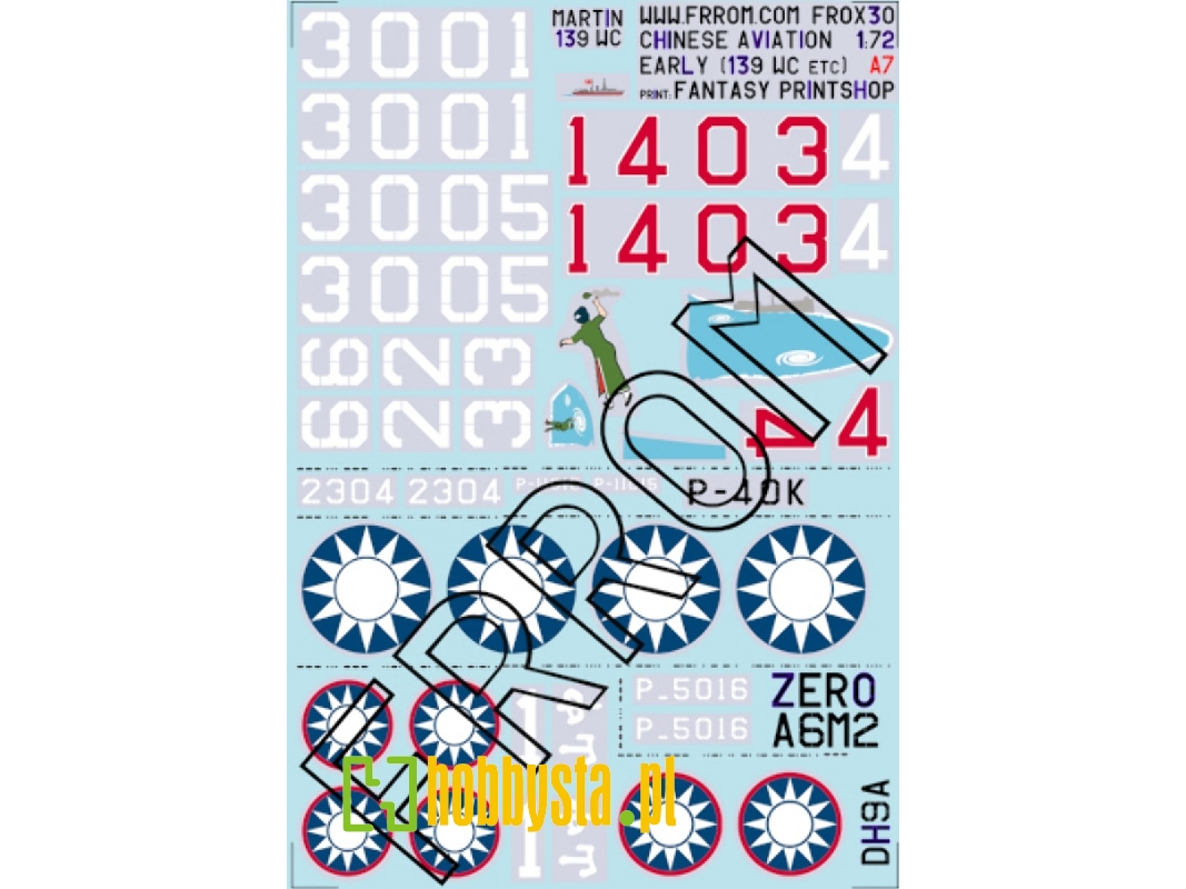 China Early (Martin 139 Wc, Dh-9, Zero And Curtiss P-40k) - zdjęcie 1
