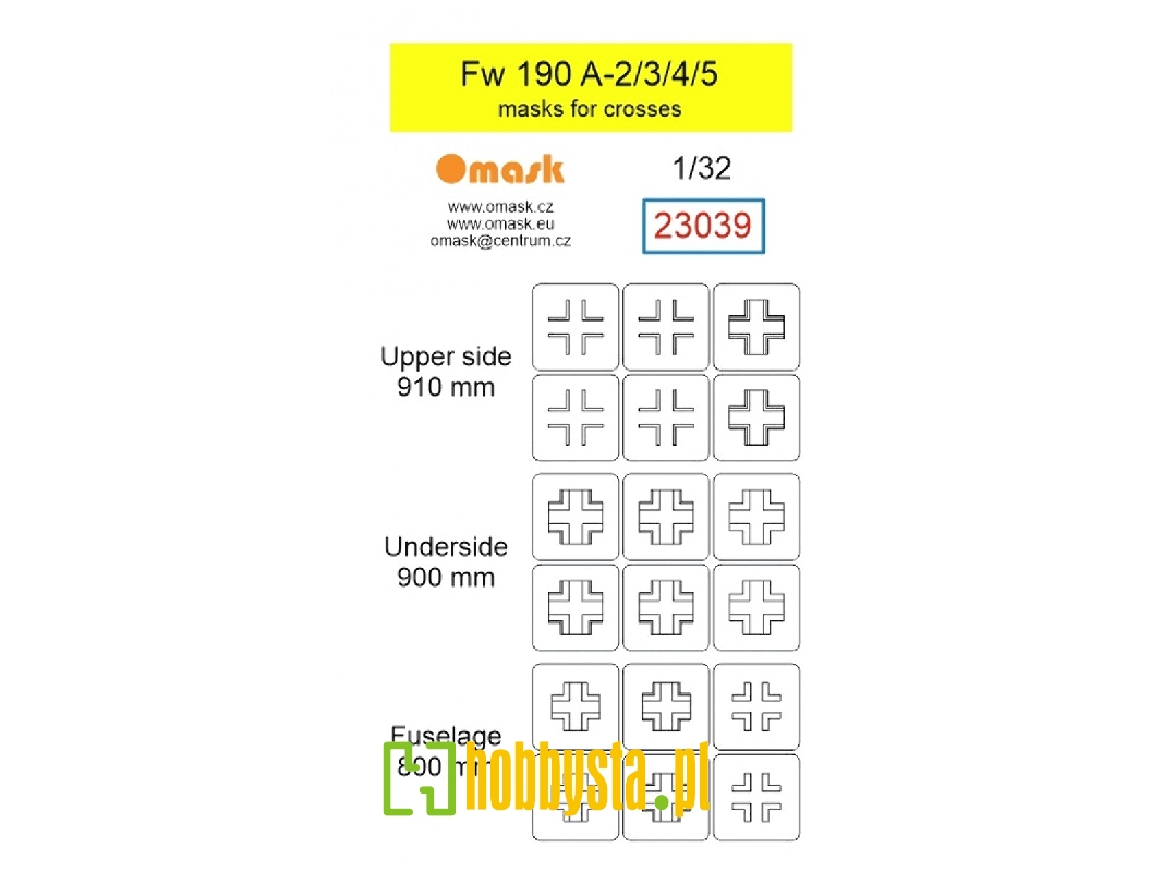 Focke Wulf Fw-190 A-2 / A-3 / A-4 / A-5 - Masks For Crosses - zdjęcie 1
