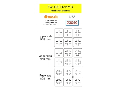 Focke Wulf Fw-190 D-11 / D-13 - Masks For Crosses - zdjęcie 1