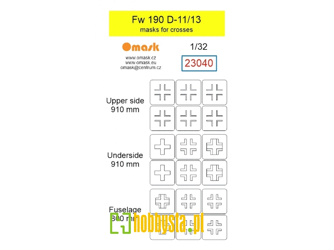 Focke Wulf Fw-190 D-11 / D-13 - Masks For Crosses - zdjęcie 1