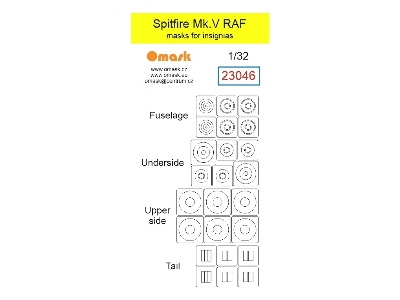 Supermarine Spitfire Mk.V - Raf Masks For Insignias - zdjęcie 1