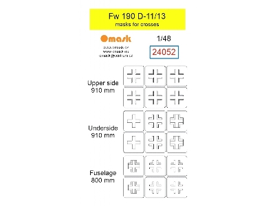 Focke Wulf Fw-190 D-11 / D-13 - Masks For Crosses - zdjęcie 1