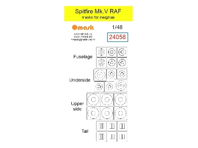 Supermarine Spitfire Mk.V - Raf Masks For Insignias - zdjęcie 1