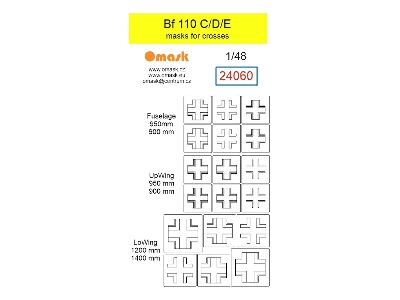 Messerschmitt Bf-110 C / D / E - Masks For Crosses - zdjęcie 1