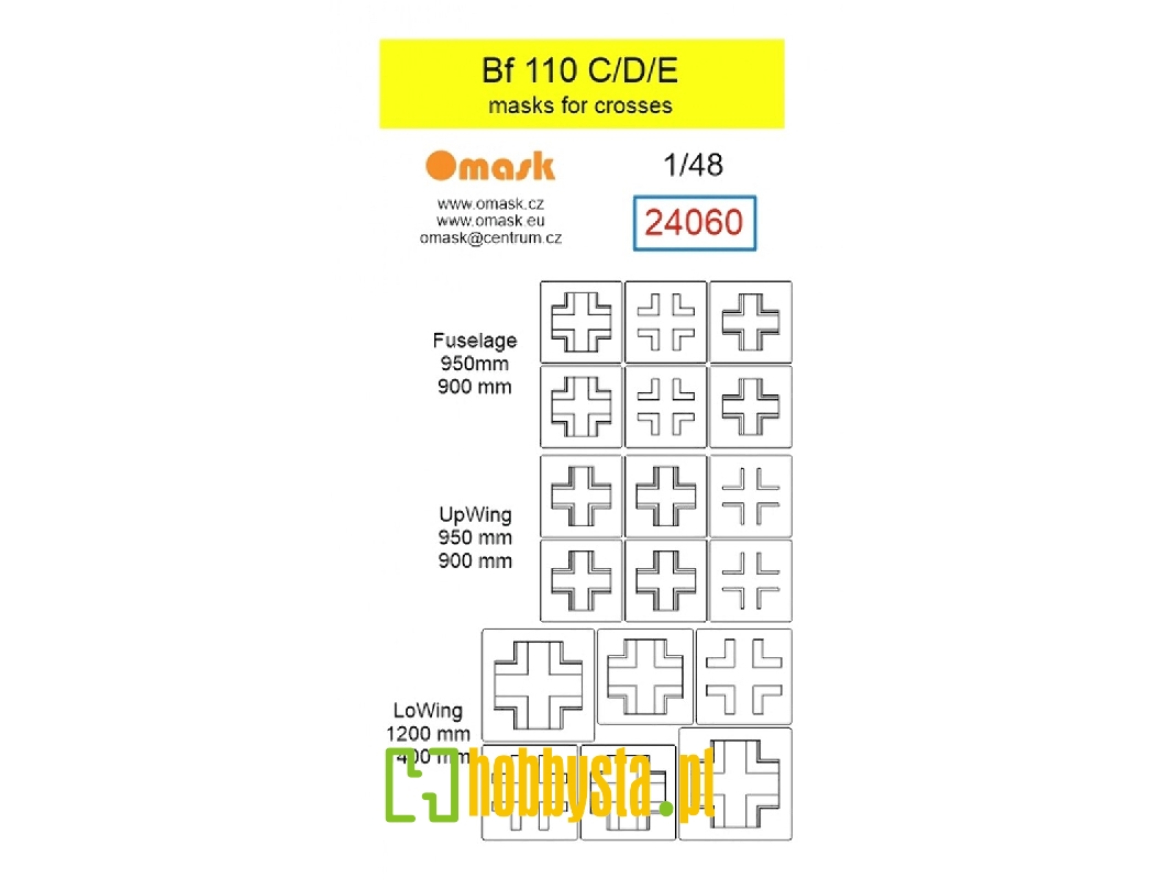 Messerschmitt Bf-110 C / D / E - Masks For Crosses - zdjęcie 1