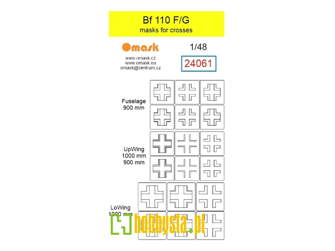 Messerschmitt Bf-110 F / G - Masks For Crosses - zdjęcie 1
