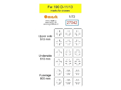 Focke Wulf Fw-190 D-11 / D-13 - Masks For Crosses - zdjęcie 1