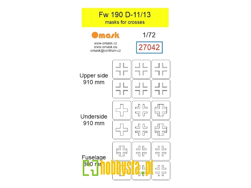 Focke Wulf Fw-190 D-11 / D-13 - Masks For Crosses - zdjęcie 1