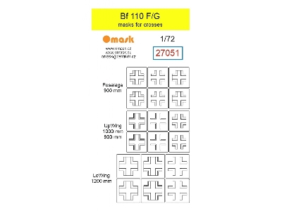 Messerschmitt Bf-110 F / G - Masks For Crosses - zdjęcie 1