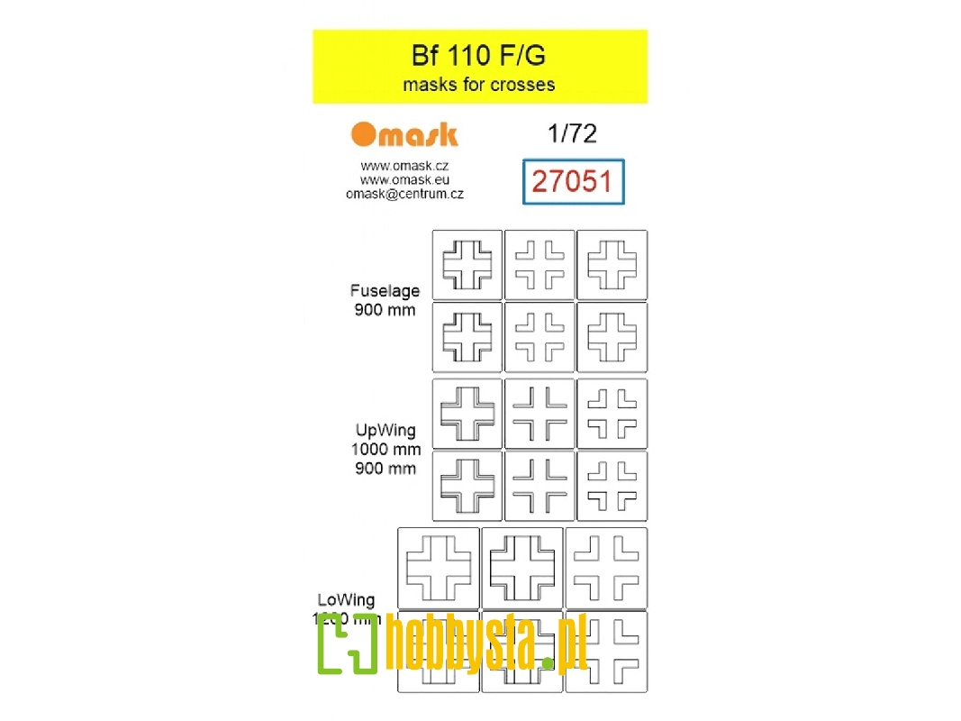Messerschmitt Bf-110 F / G - Masks For Crosses - zdjęcie 1