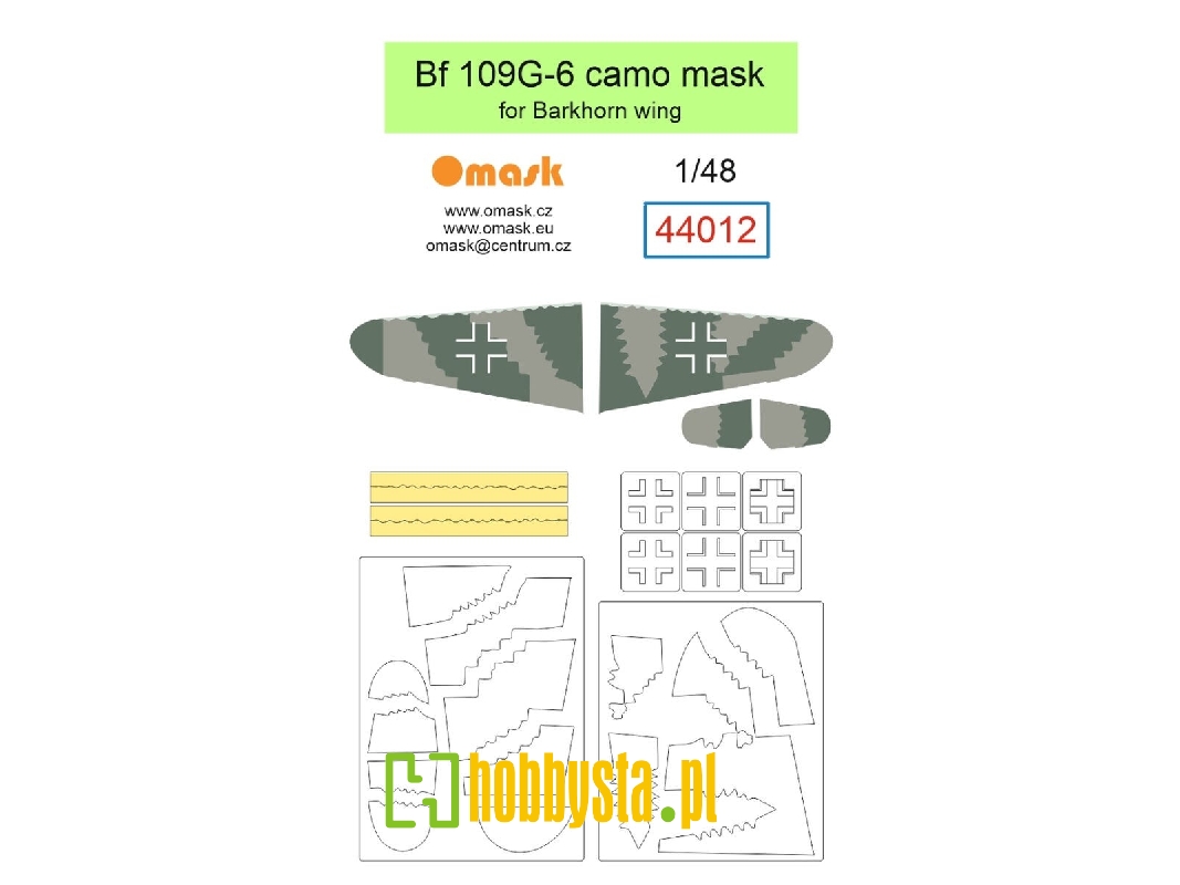 Messerschmitt Bf-109 G-6 - Camo Mask (For Barkhorn Wing Kits) - zdjęcie 1
