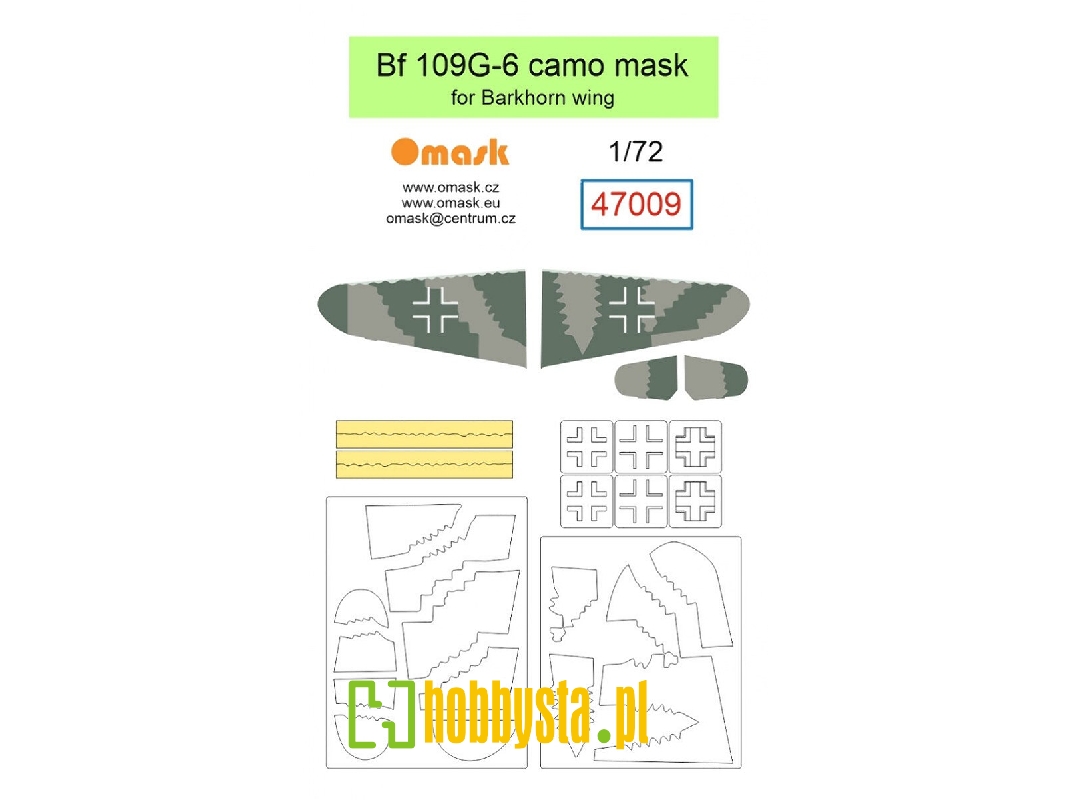 Messerschmitt Bf-109 G-6 - Camo Mask (For Barkhorn Wing Kits) - zdjęcie 1
