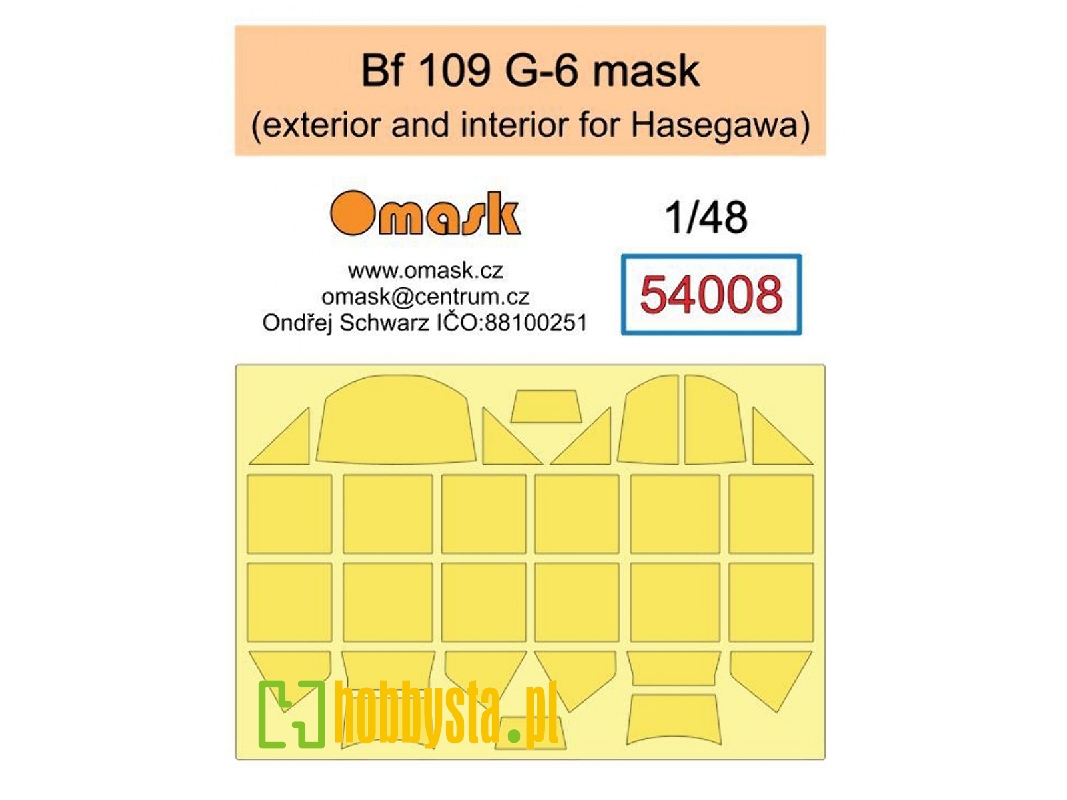 Messerschmitt Bf-109 G-6 - Exterior And Interior Masks (For Hasegawa Kits) - zdjęcie 1