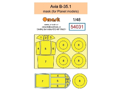 Avia B-35.1 Masks (For Planet Models Kits) - zdjęcie 1
