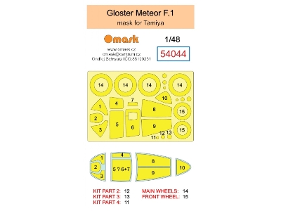 Gloster Meteor F.1 Masks (For Tamiya Kits) - zdjęcie 2