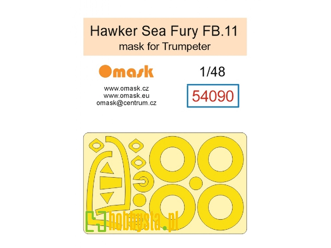 Hawker Sea Fury Fb.11 - Mask Set (For Trumpeter Kits) - zdjęcie 1