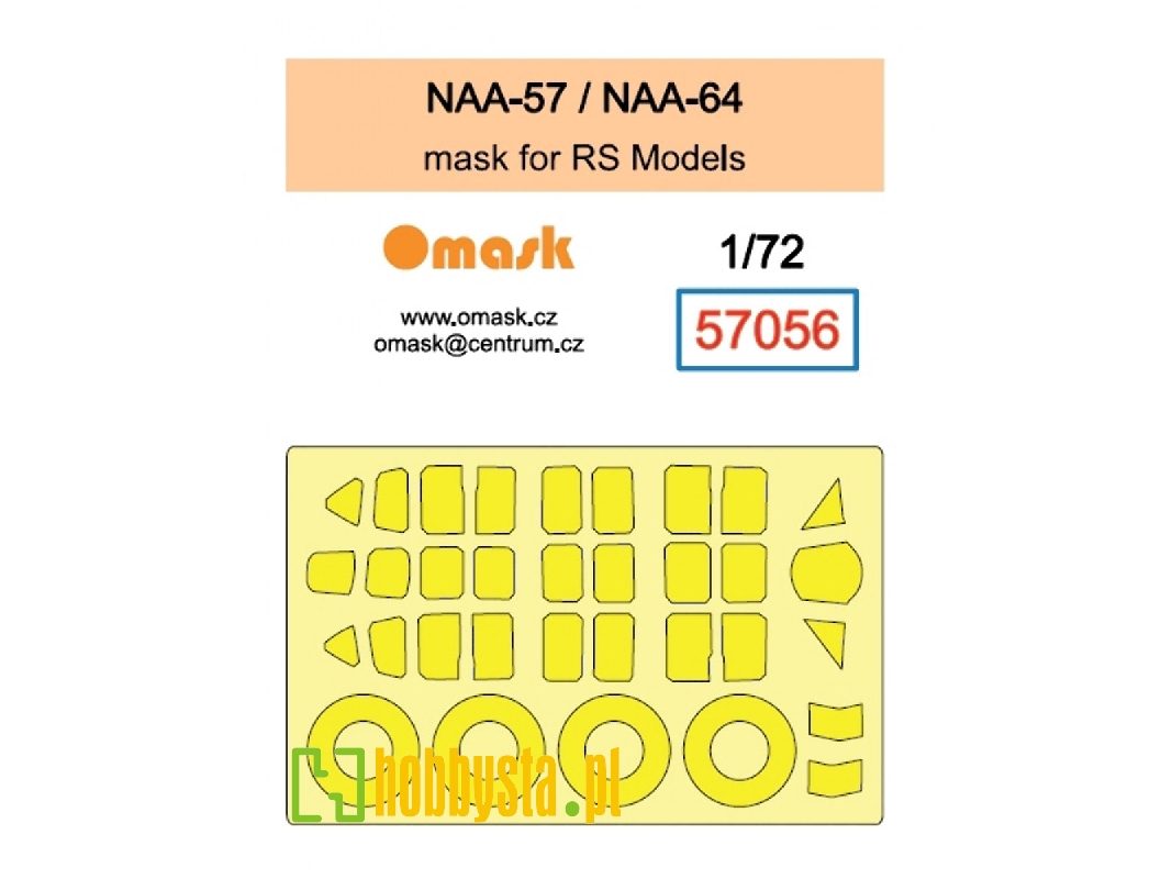 North American Naa-57 / Naa-64  Mask Set (For Rs Models Kits) - zdjęcie 1