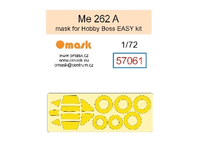 Messerschmitt Me 262 A - Mask Set (For Hobby Boss Easy Kits) - zdjęcie 1