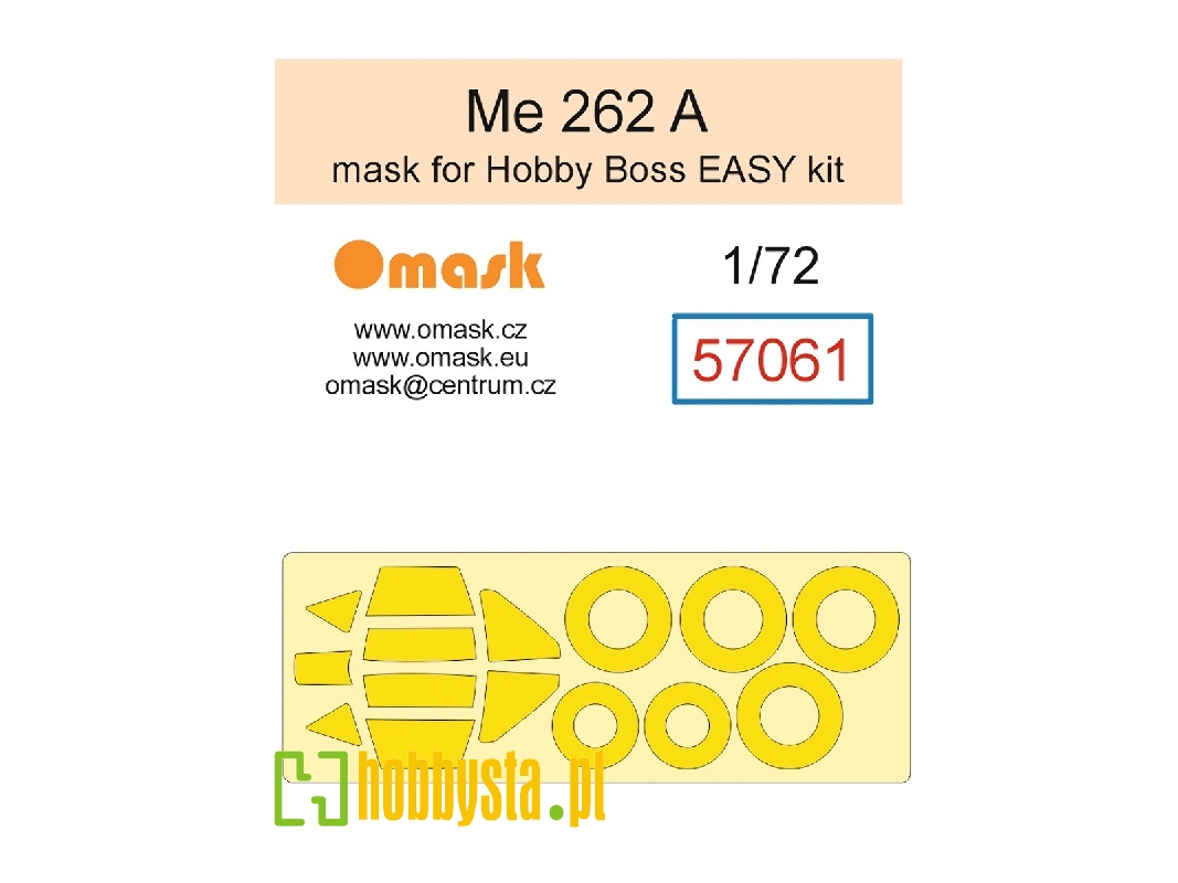 Messerschmitt Me 262 A - Mask Set (For Hobby Boss Easy Kits) - zdjęcie 1