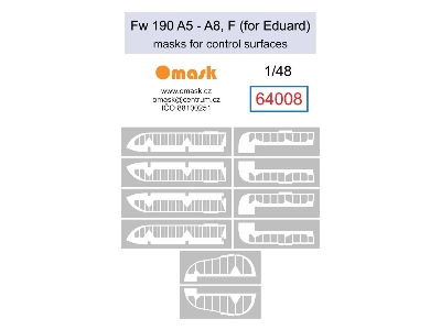 Focke-wulf Fw-190 A5-a8 / F Masks For Control Surfaces (For Eduard Kits) - zdjęcie 1