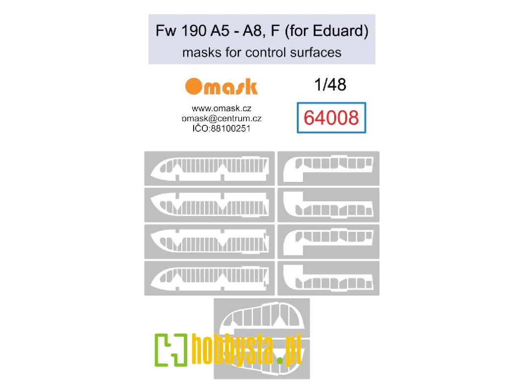 Focke-wulf Fw-190 A5-a8 / F Masks For Control Surfaces (For Eduard Kits) - zdjęcie 1