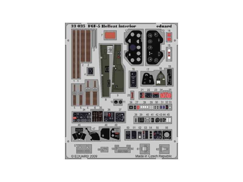  F6F-5 interior S. A. 1/32 - Trumpeter - blaszki - zdjęcie 1