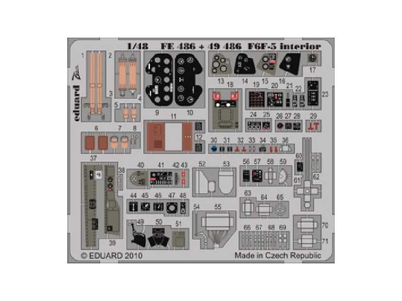 F6F-5 interior S. A. 1/48 - Hobby Boss - blaszki - zdjęcie 1 F6F-5 interior S. A. 1/48 - Hobby Boss - blaszki - zdjęcie 1