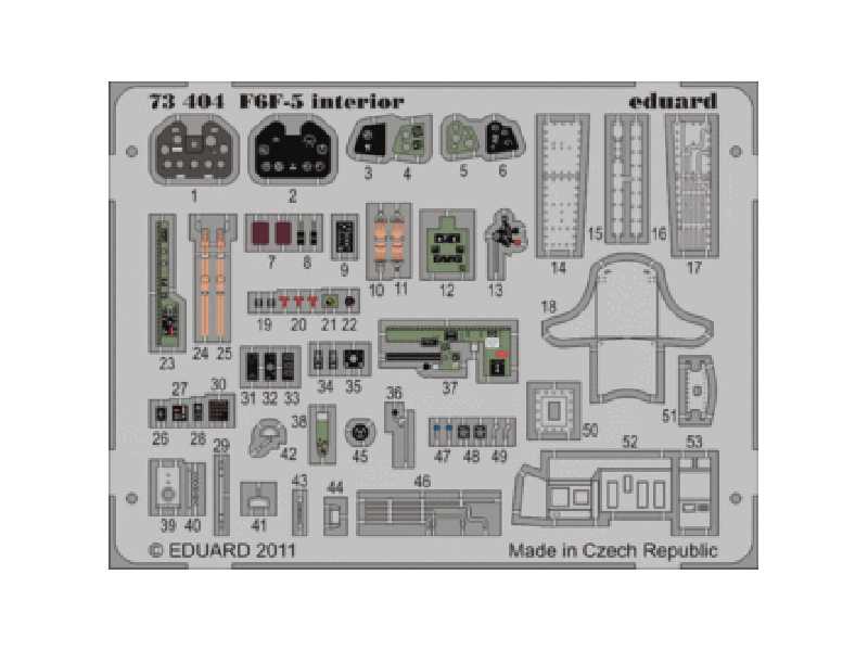 F6F-5 interior S. A. 1/72 - Dragon - blaszki - zdjęcie 1 F6F-5 interior S. A. 1/72 - Dragon - blaszki - zdjęcie 1